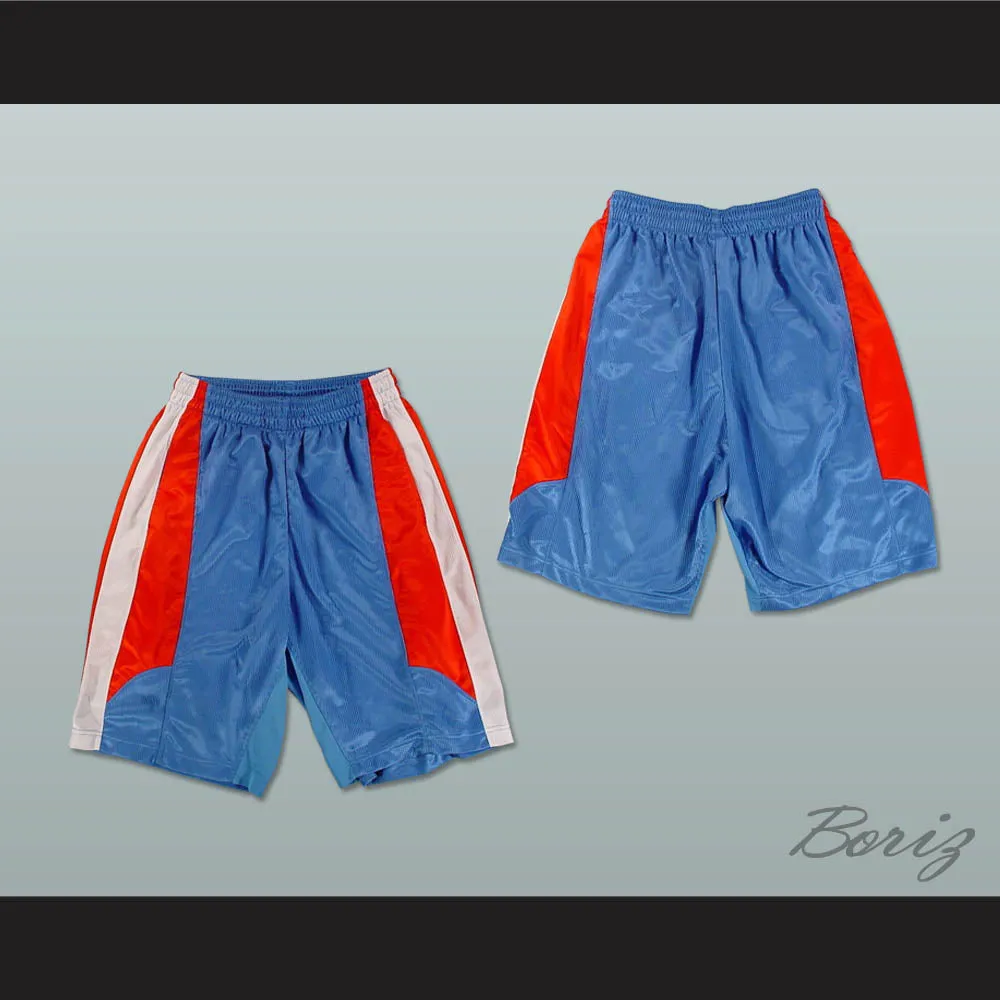 Light Blue Red and White Basketball Shorts