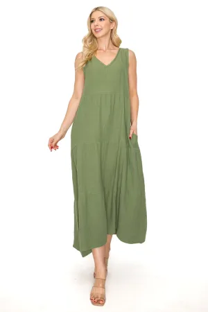 Lightweight Tiered Gauze Maxi Dress with Relaxed Fit ZD22091C77 $9.50 EACH