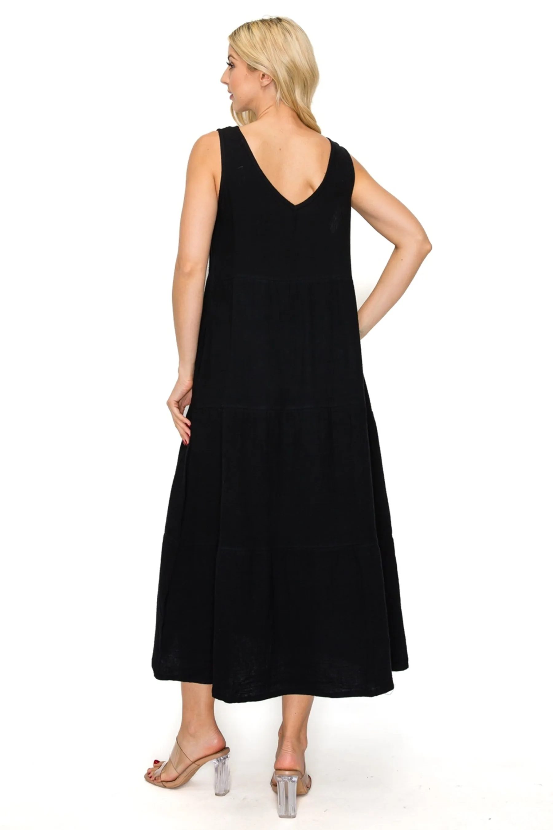 Lightweight Tiered Gauze Maxi Dress with Relaxed Fit ZD22091C77 $9.50 EACH