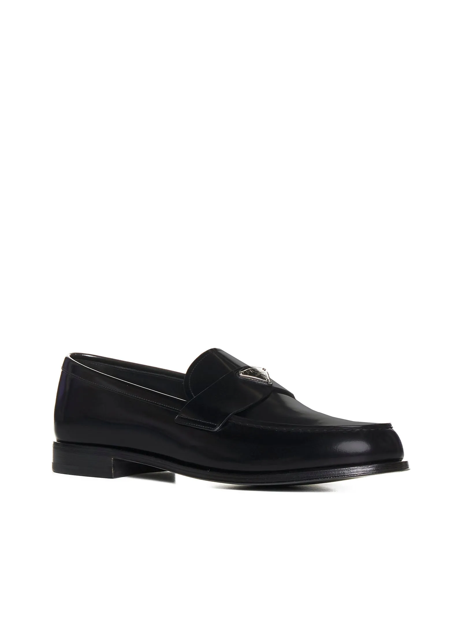 Logo-plaque leather loafers