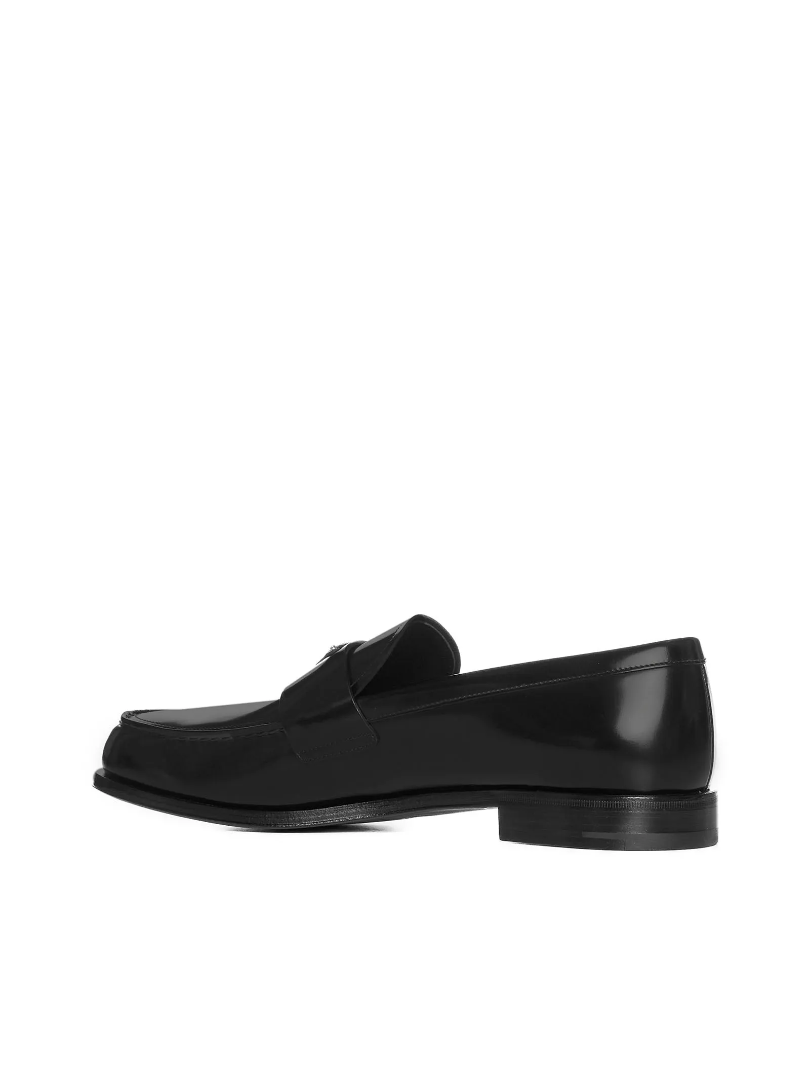 Logo-plaque leather loafers