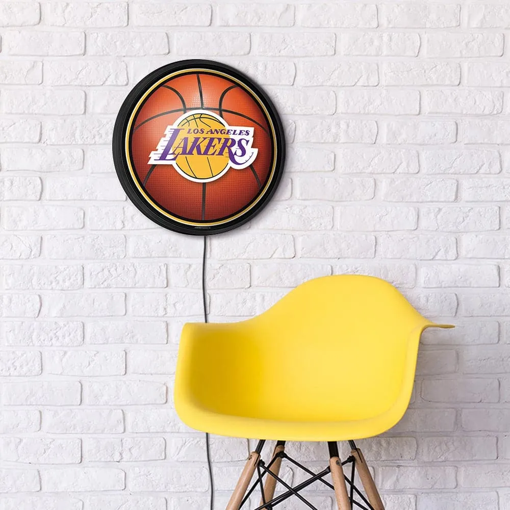 Los Angeles Lakers: Basketball - Round Slimline Lighted Wall Sign