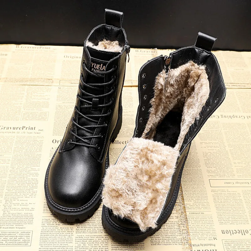 Louisa | Black Leather Winter Boots