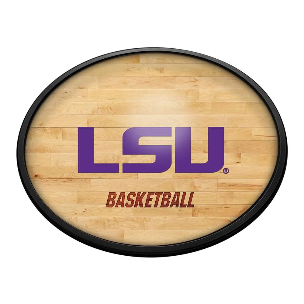 LSU Tigers: Hardwood - Oval Slimline Lighted Wall Sign