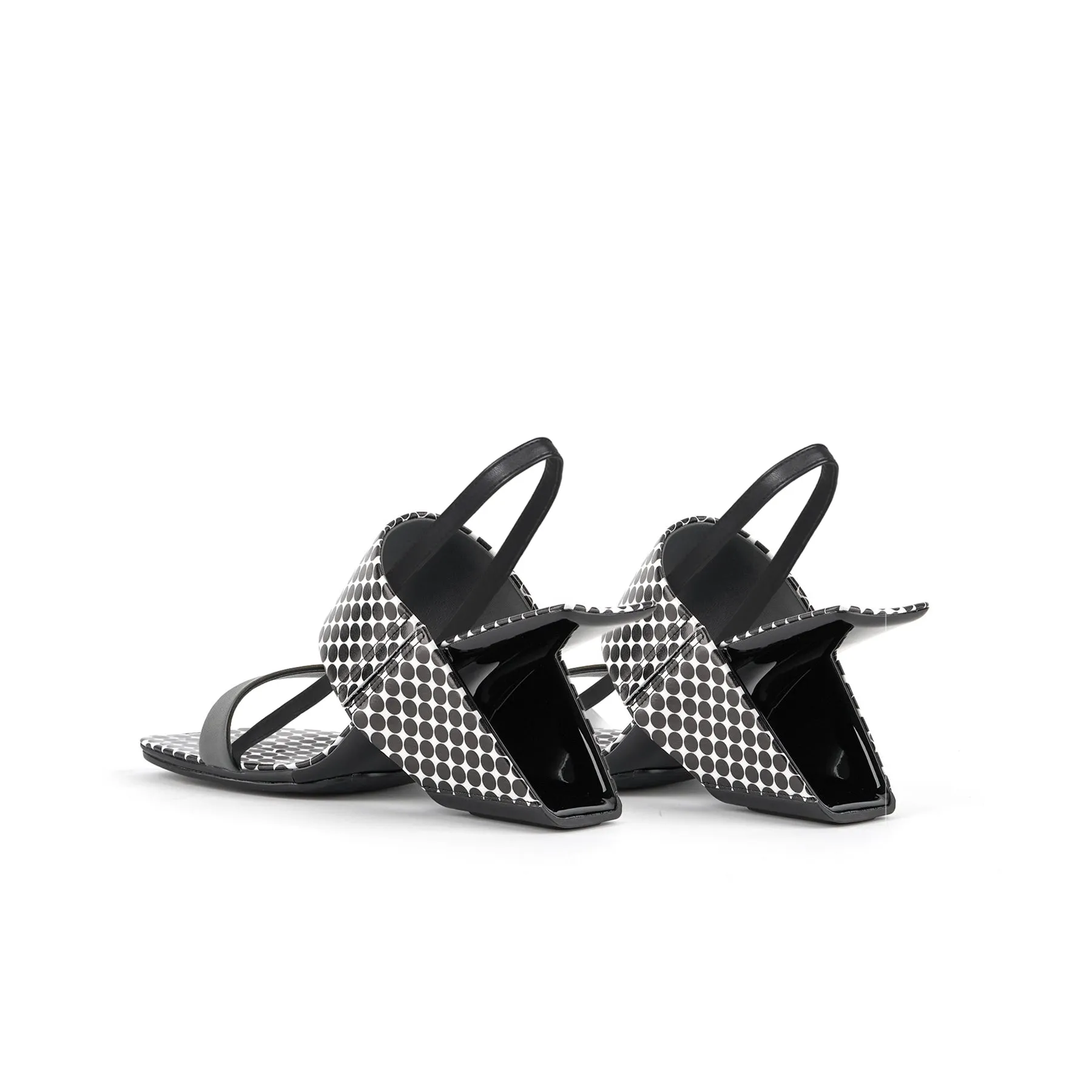 Mallina Strap Leather Heel Sandal - Polkadot