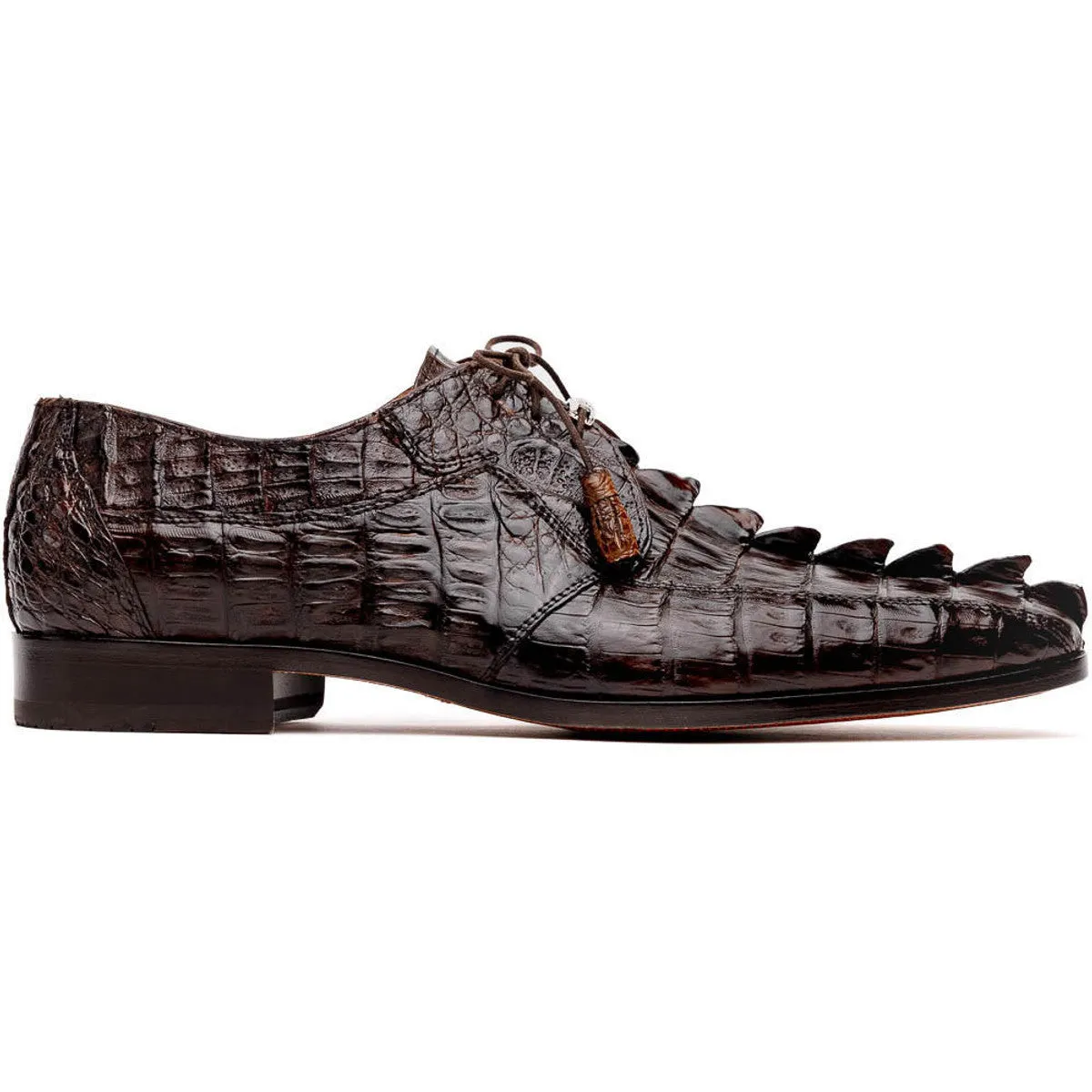 Marco Di Milano Men's Brown Hornback Exotic Shoes Bike Toe Cancun