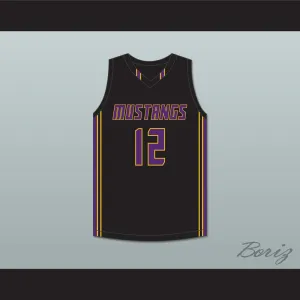 Max Christie 12 Rolling Meadows High School Mustangs Black Basketball Jersey 1