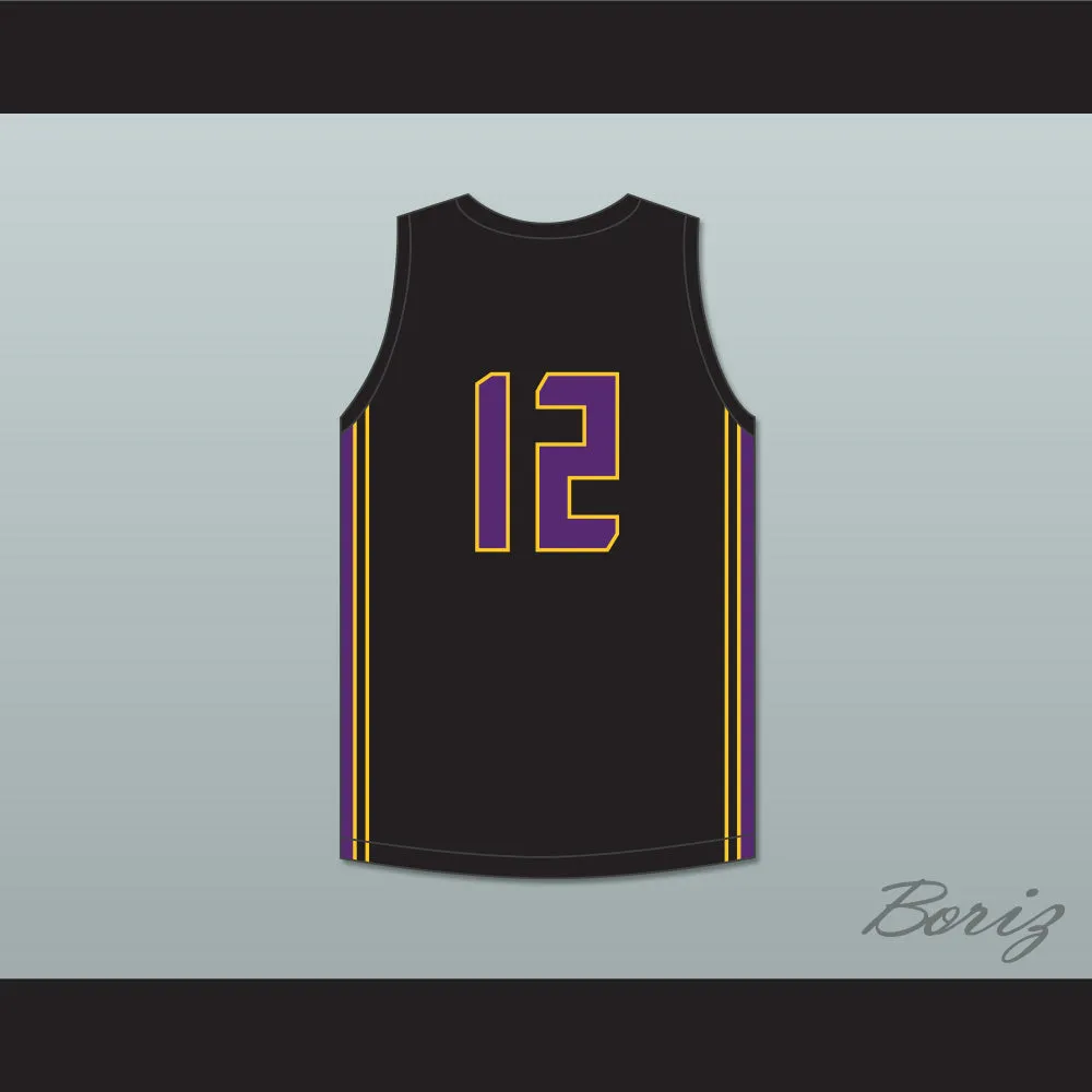 Max Christie 12 Rolling Meadows High School Mustangs Black Basketball Jersey 1