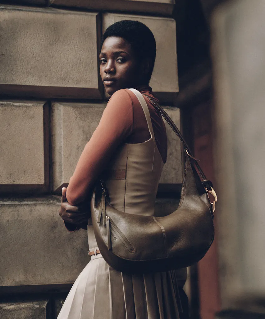 MELANIE SHOULDER BAG OLIVE PEBBLE LEATHER