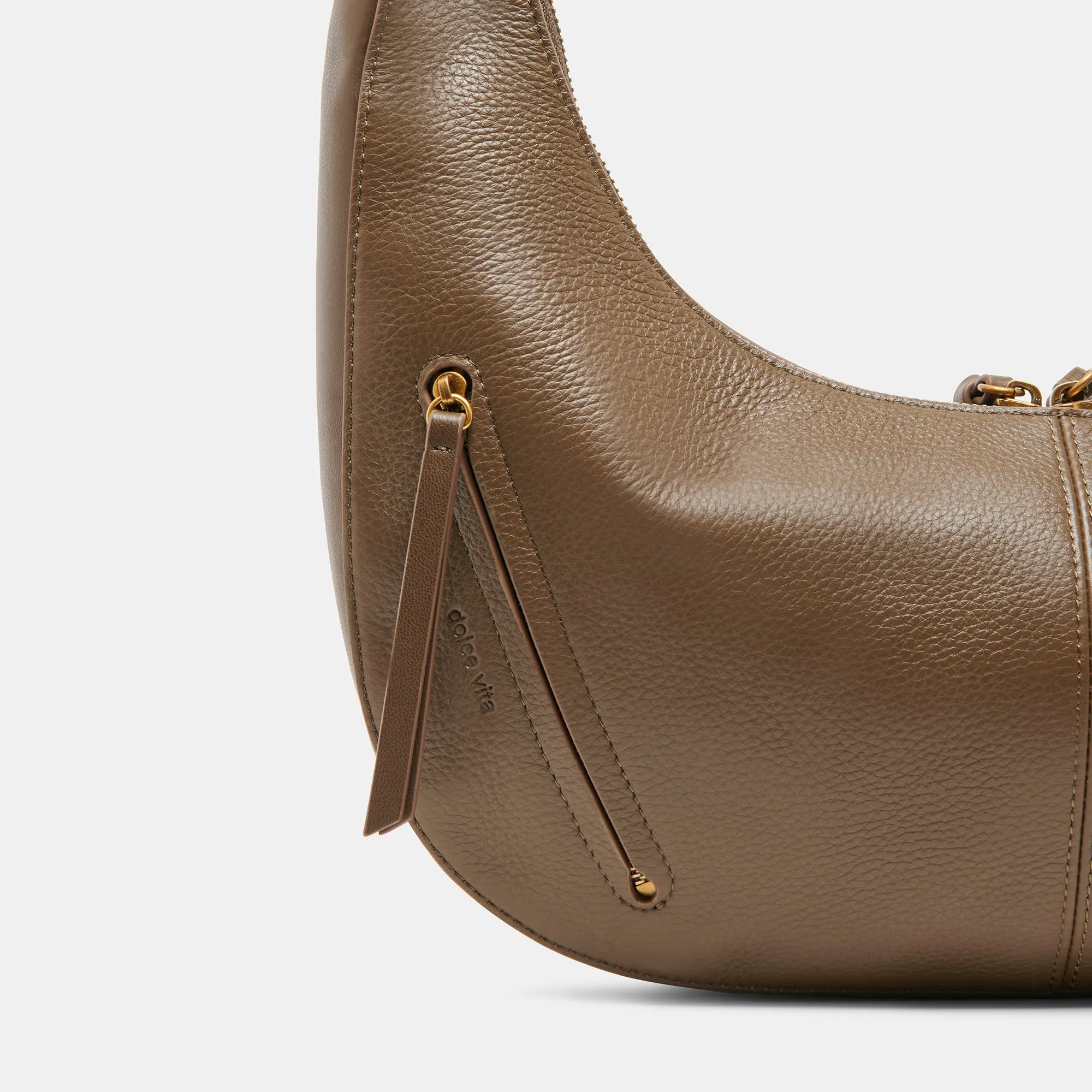MELANIE SHOULDER BAG OLIVE PEBBLE LEATHER