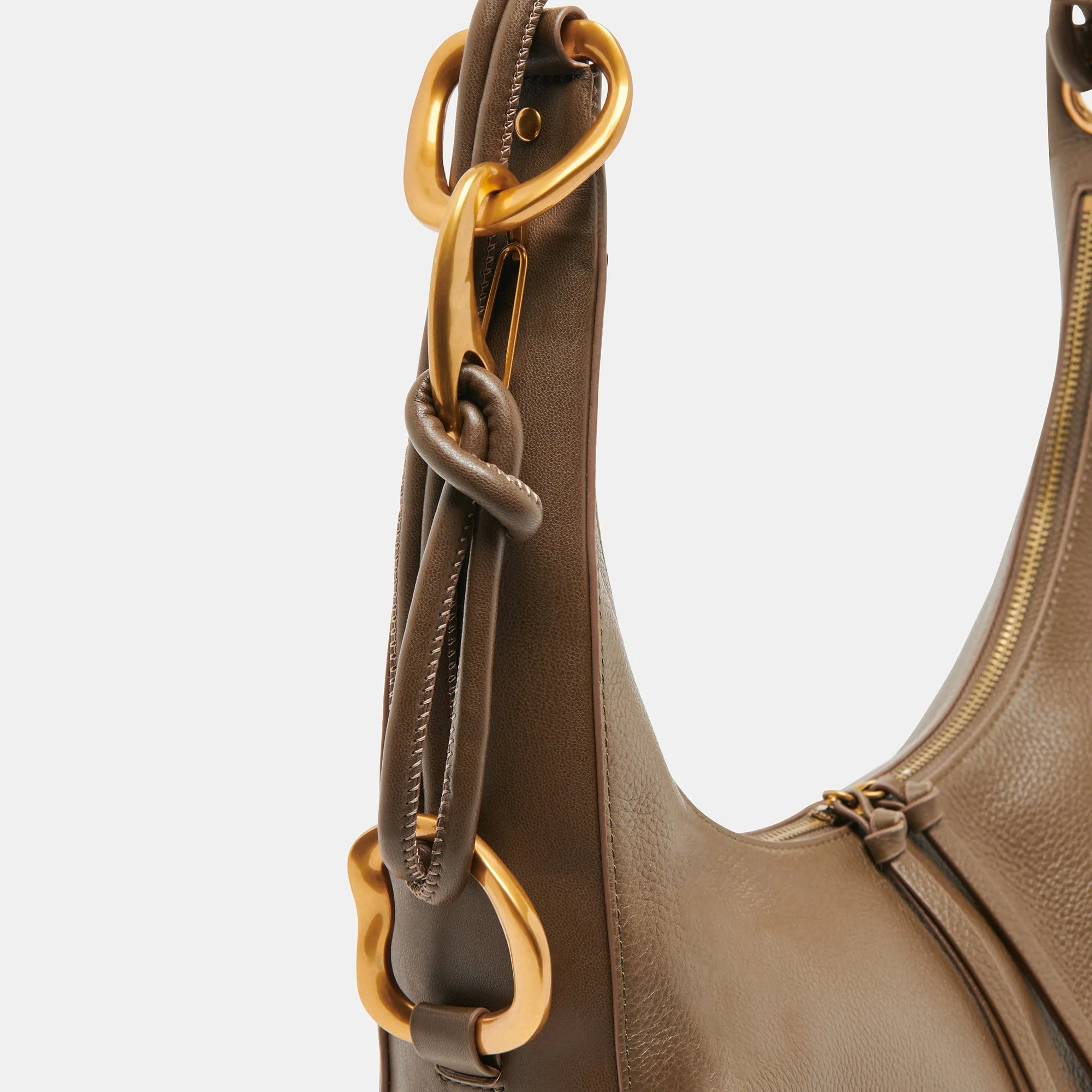 MELANIE SHOULDER BAG OLIVE PEBBLE LEATHER