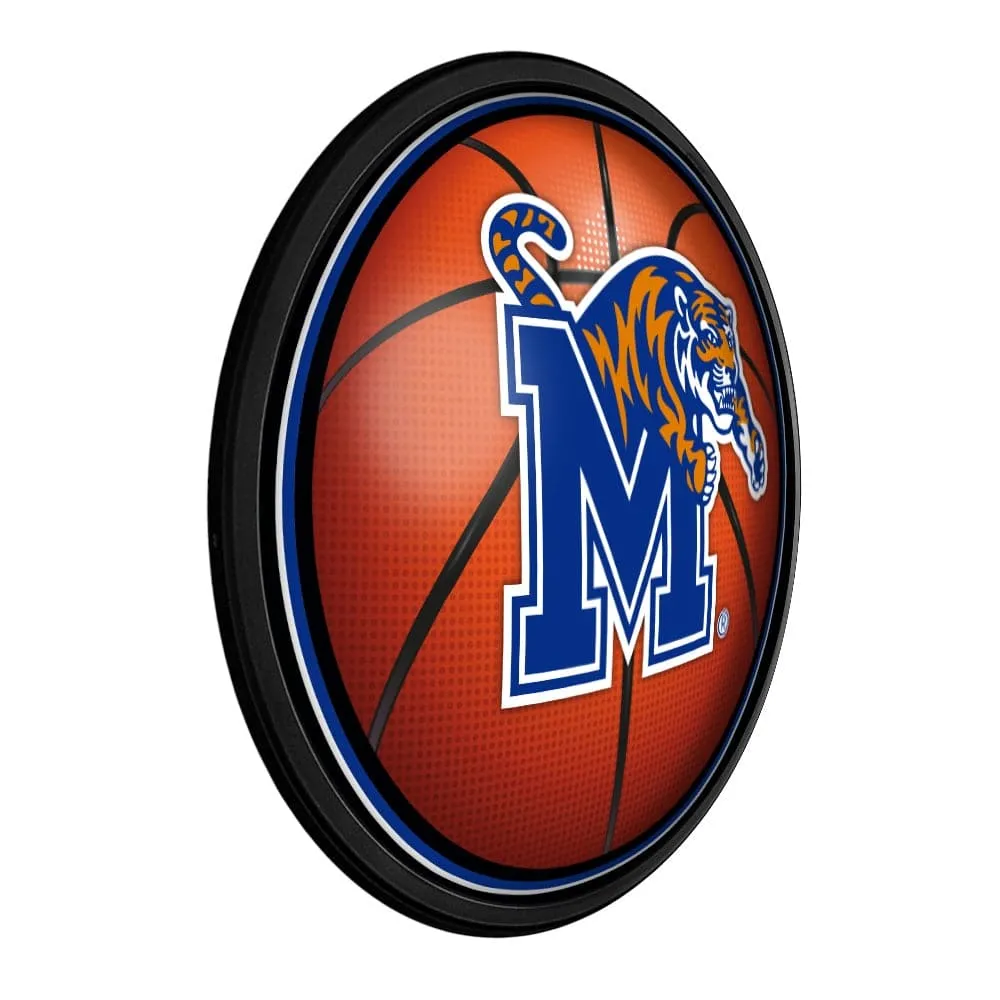 Memphis Tigers: Basketball - Round Slimline Lighted Wall Sign