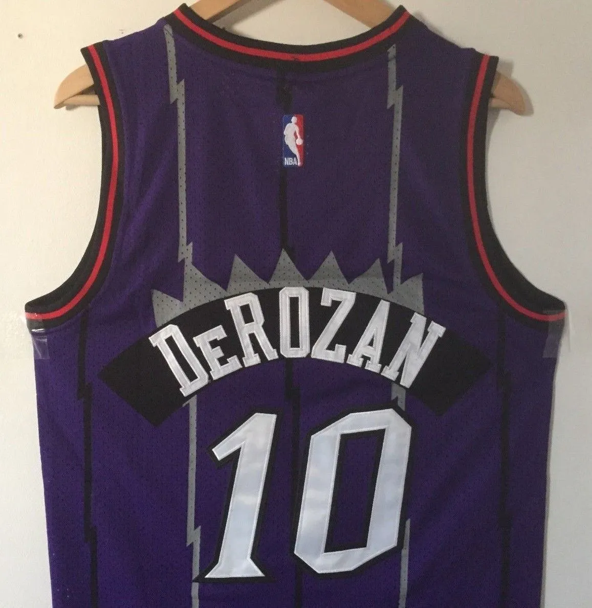 Men 10 DeMar DeRozan Jersey Purple Toronto Raptors Throwback Swingman