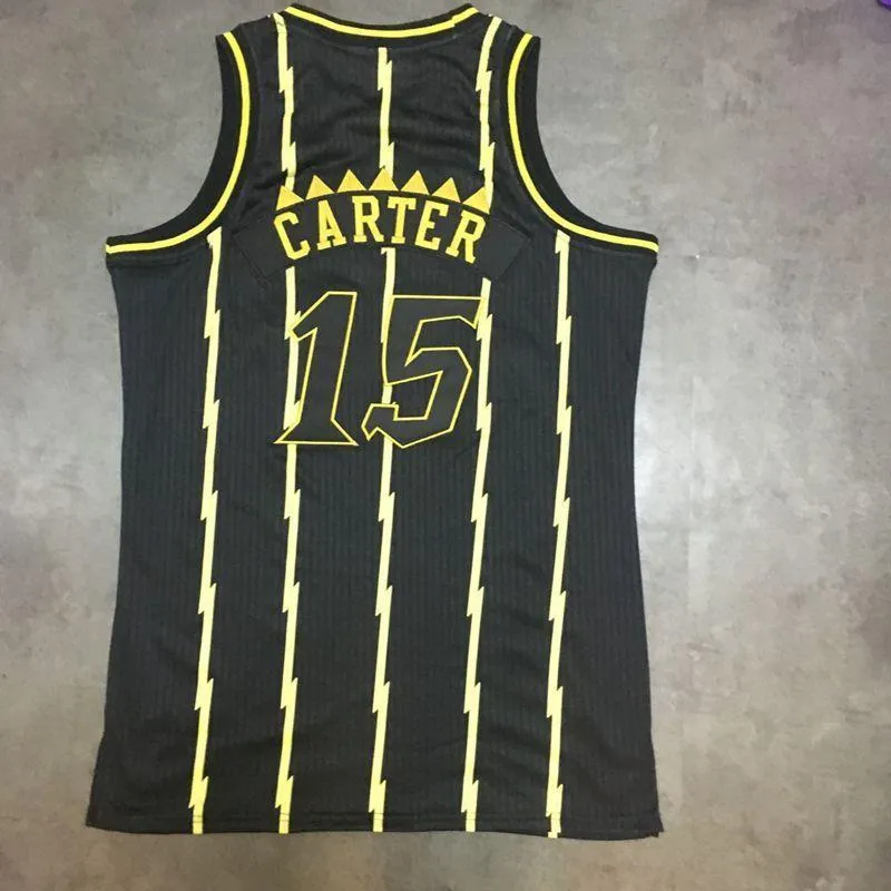 Men 15 Vince Carter Jersey Gold Hardwood Classics Toronto Raptors Jersey