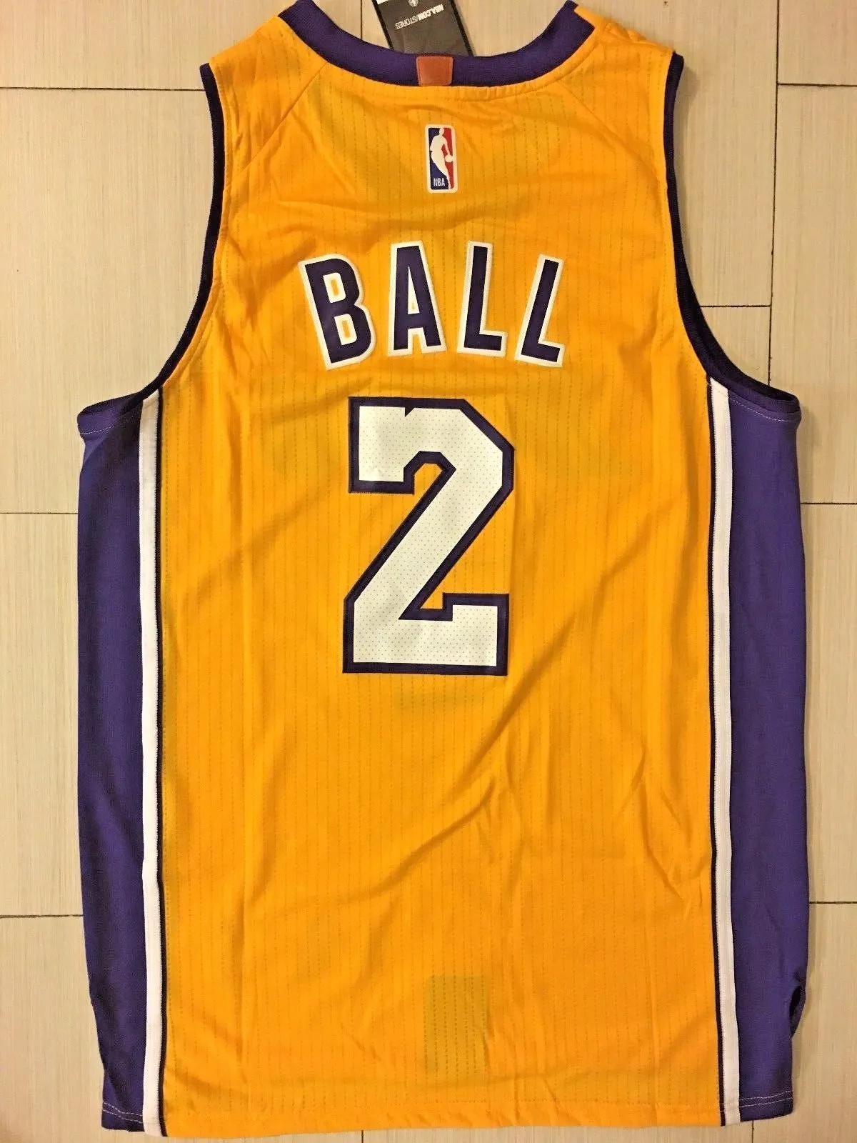 Men 2 Lonzo Ball Jersey Yellow Los Angeles Lakers Jersey Swingman