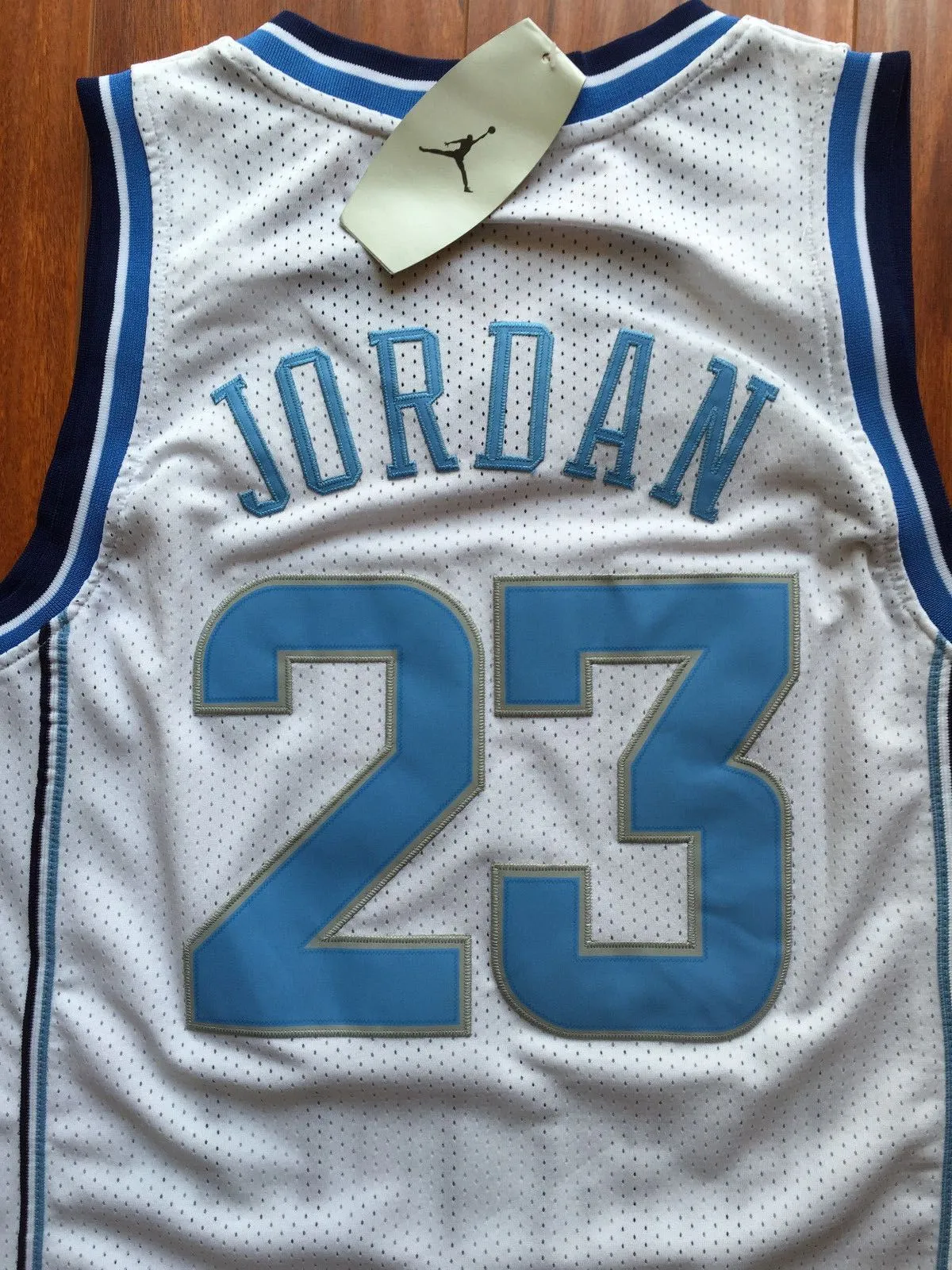 Men 23 Michael Jordan Jersey White North Carolina Fanatics Swingman