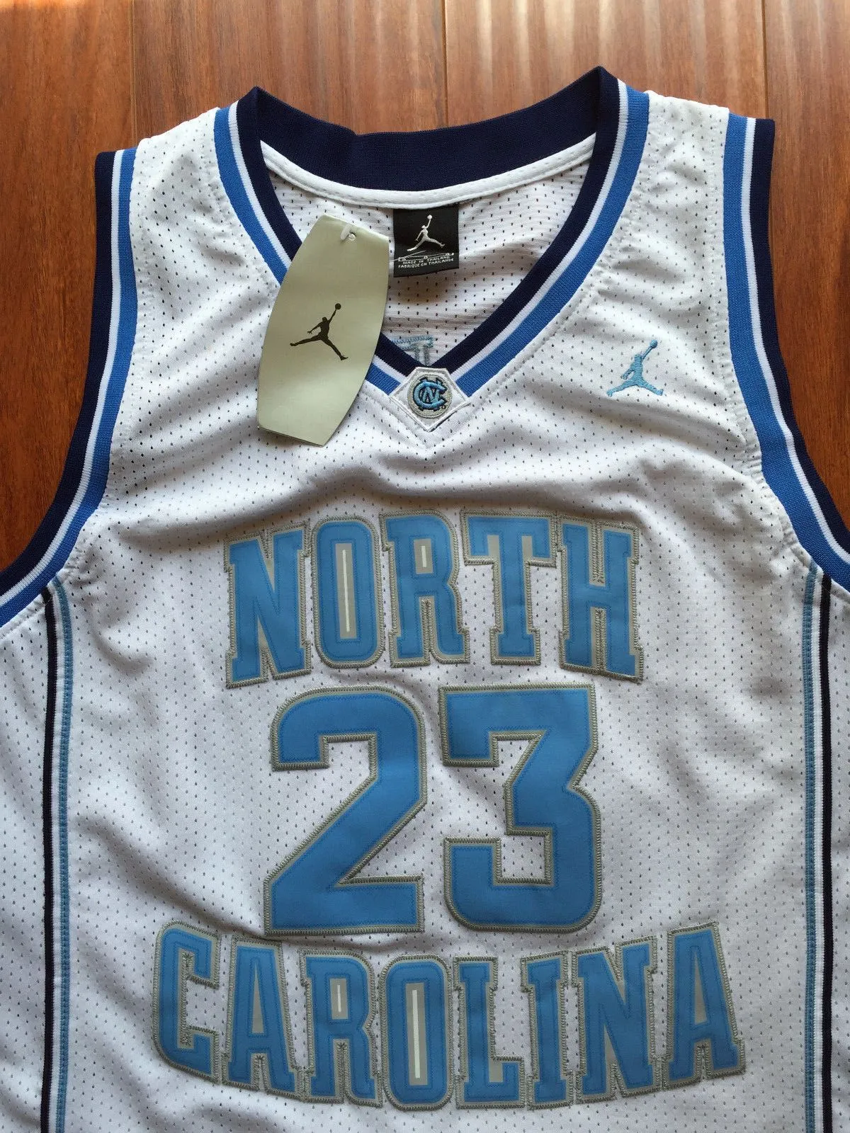 Men 23 Michael Jordan Jersey White North Carolina Fanatics Swingman
