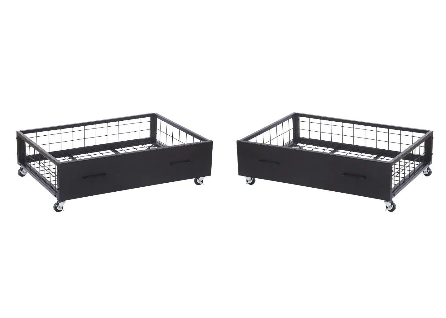 Metal Storage Drawers - Black