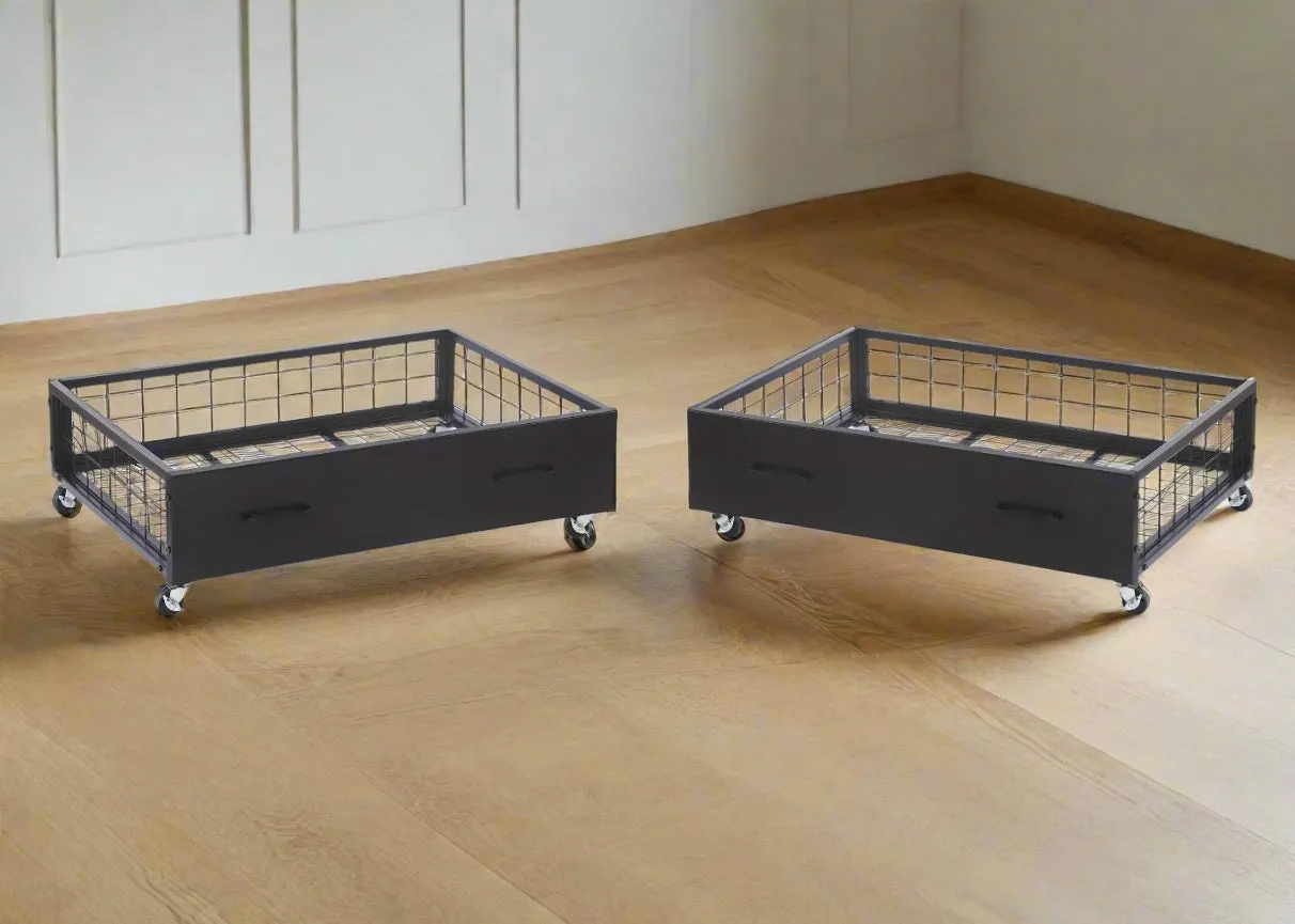 Metal Storage Drawers - Black
