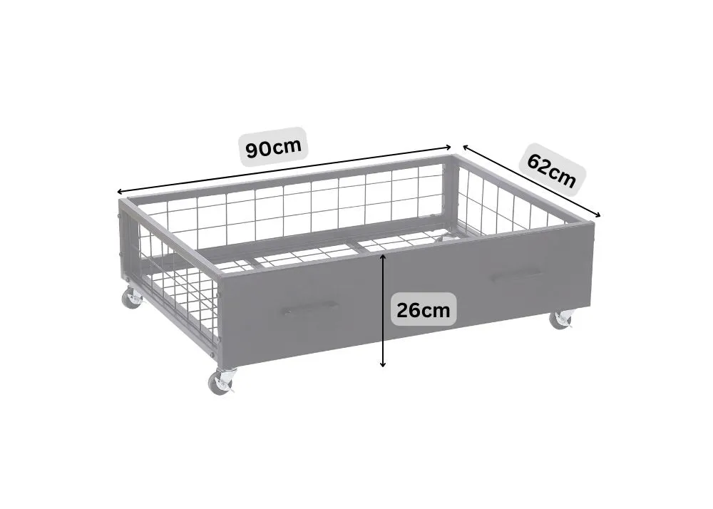 Metal Storage Drawers - Black