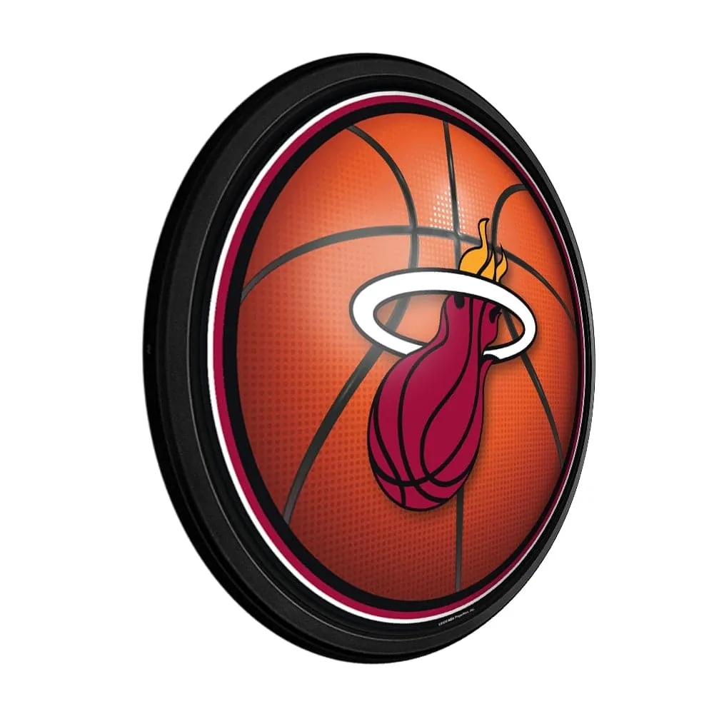 Miami Heat: Basketball - Round Slimline Lighted Wall Sign