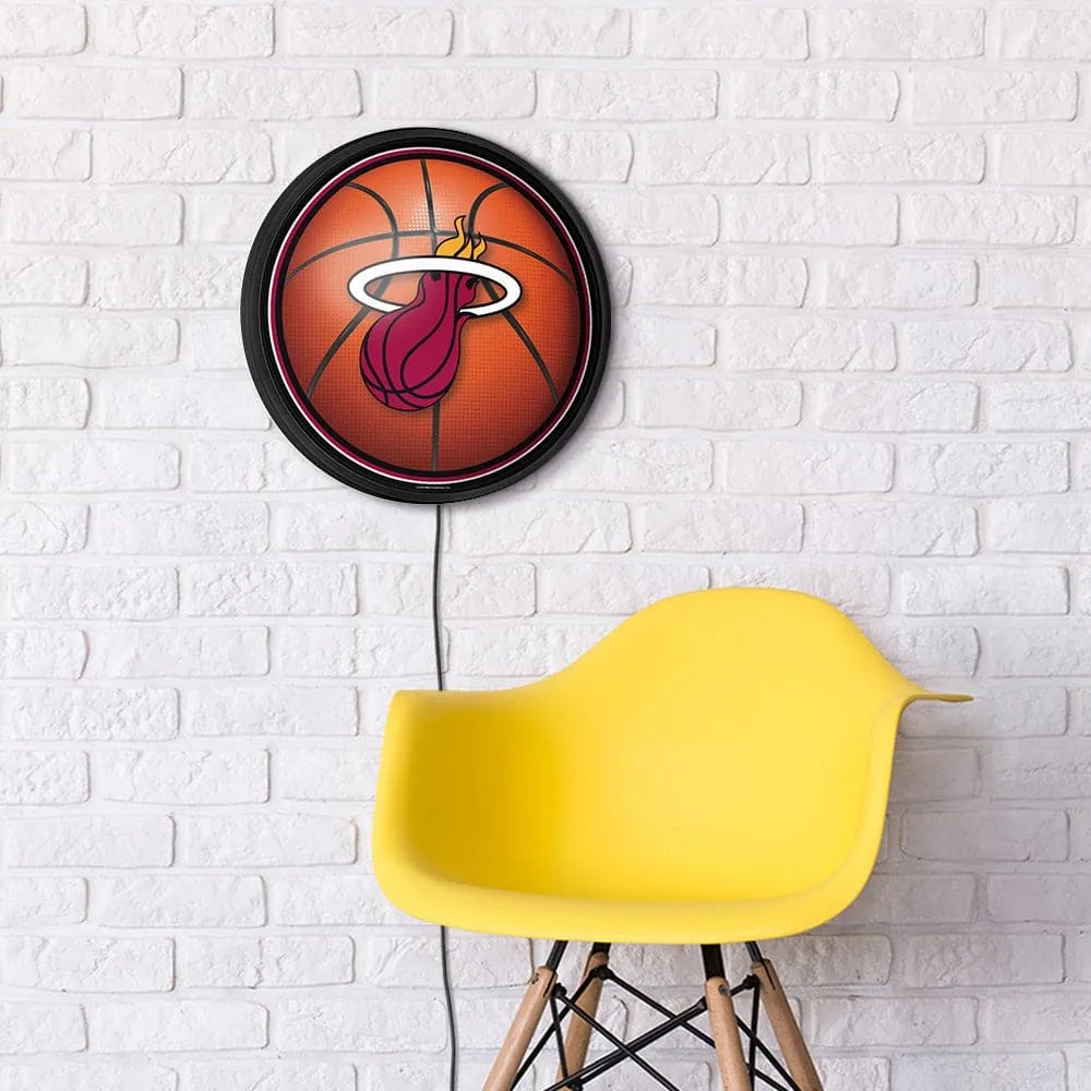 Miami Heat: Basketball - Round Slimline Lighted Wall Sign
