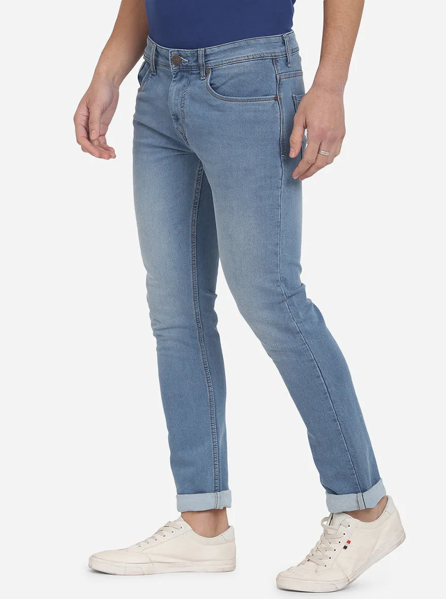 Mid Blue Washed Slim Fit Jeans | JadeBlue