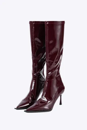 Mila - Sleek & Elegant Woman's Pointed Knee High Boots