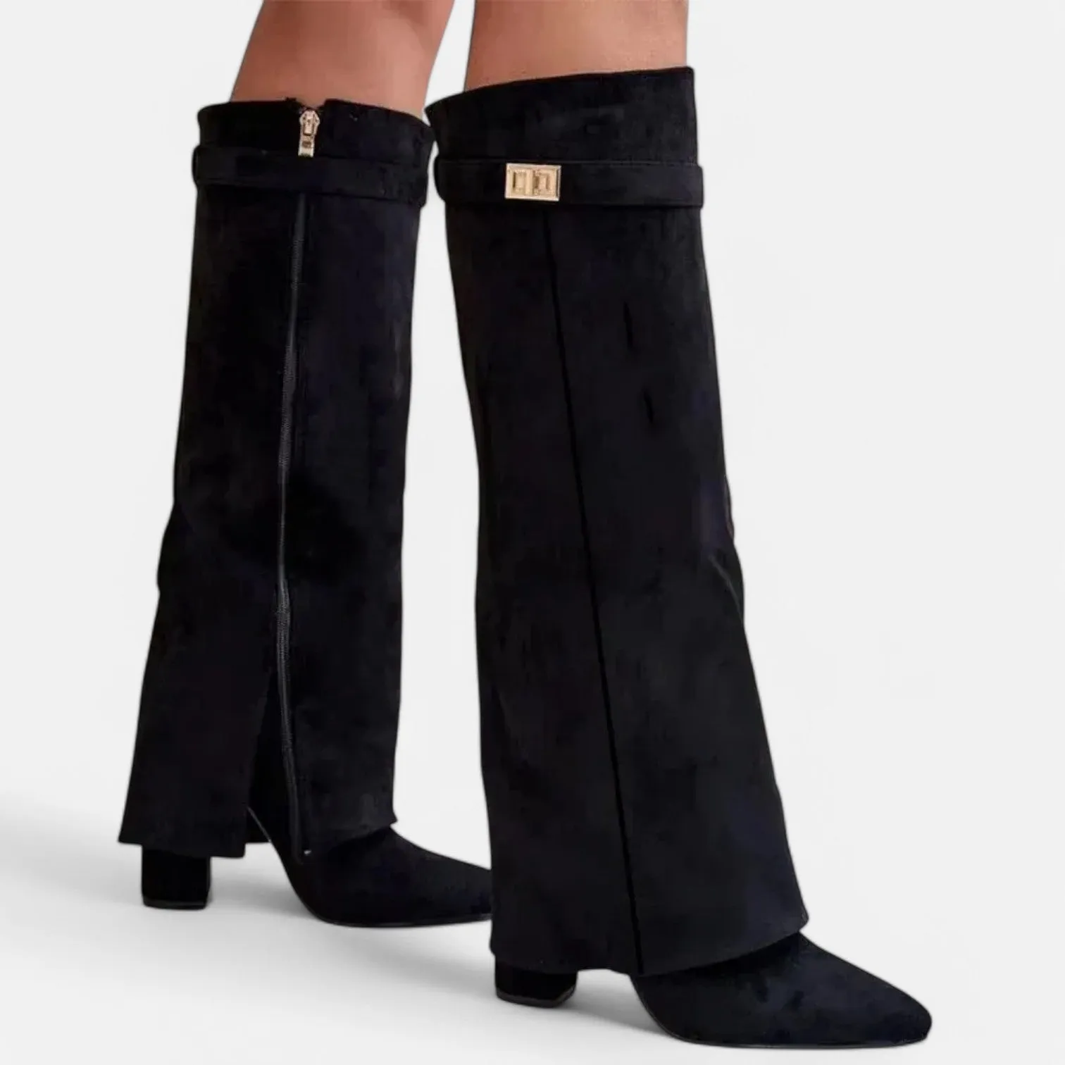 Monacogents | Buckle Knee High Women's Boots