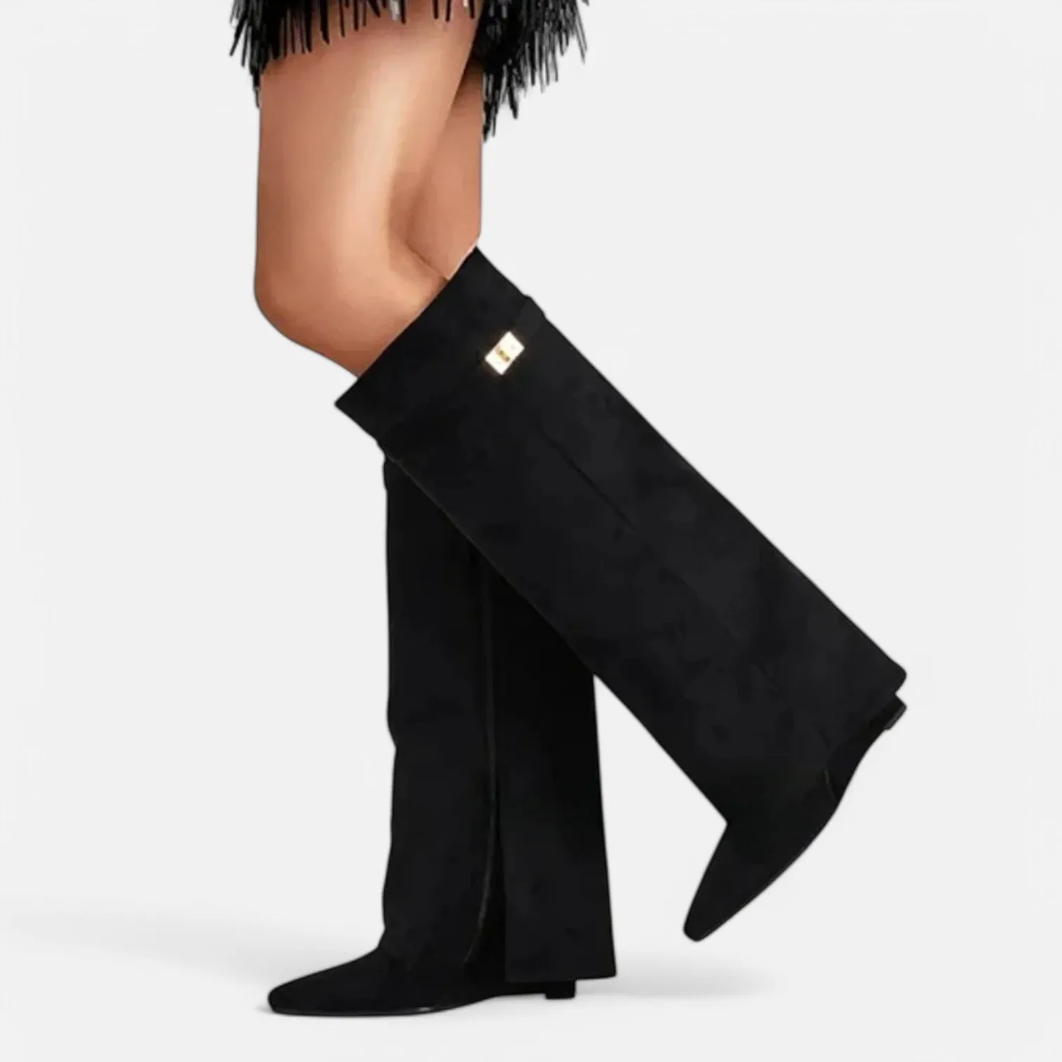 Monacogents | Buckle Knee High Women's Boots