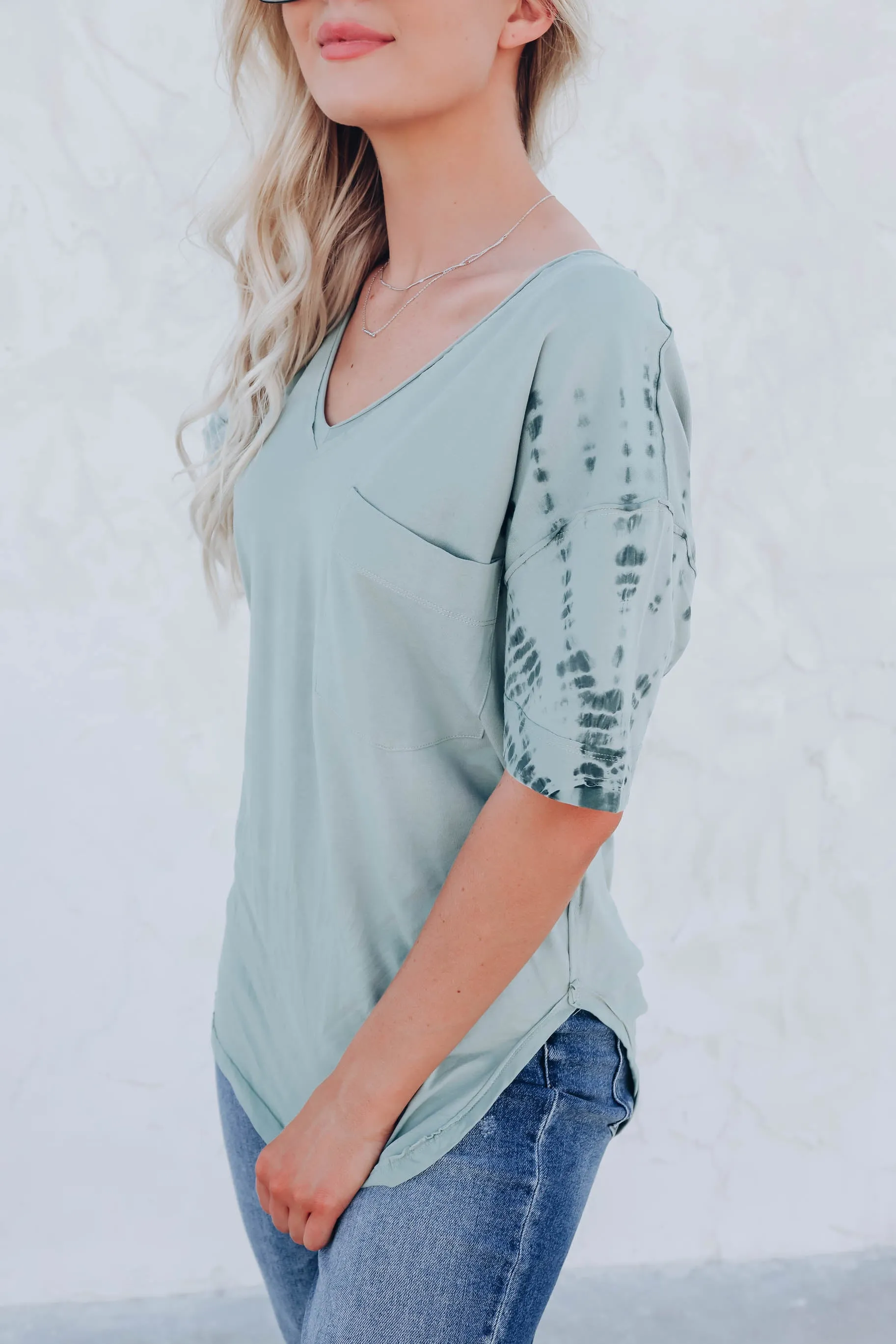 Mossy Tie Dye V-Neck Tee