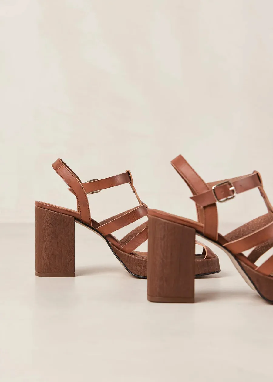 Mya Vegan Tan Leather Sandals