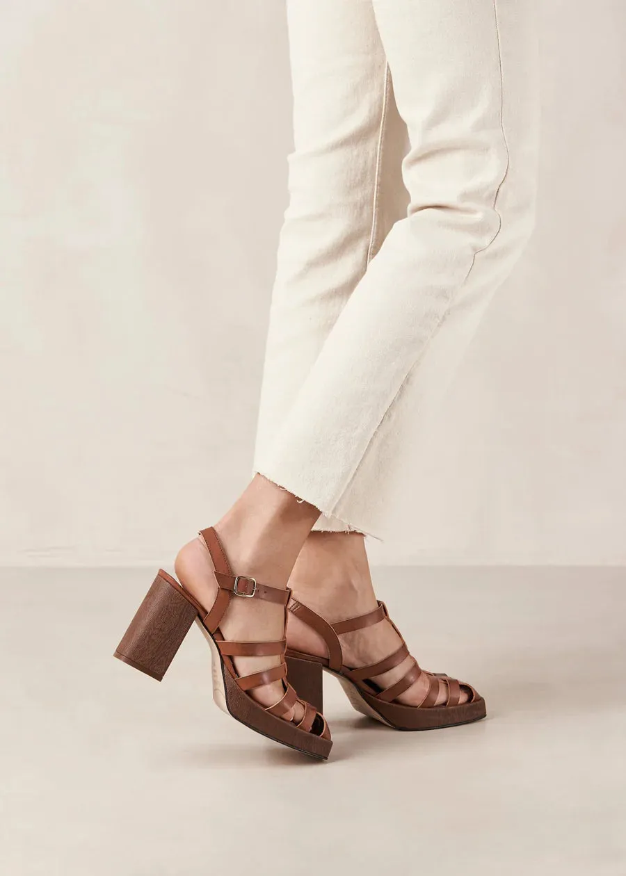 Mya Vegan Tan Leather Sandals
