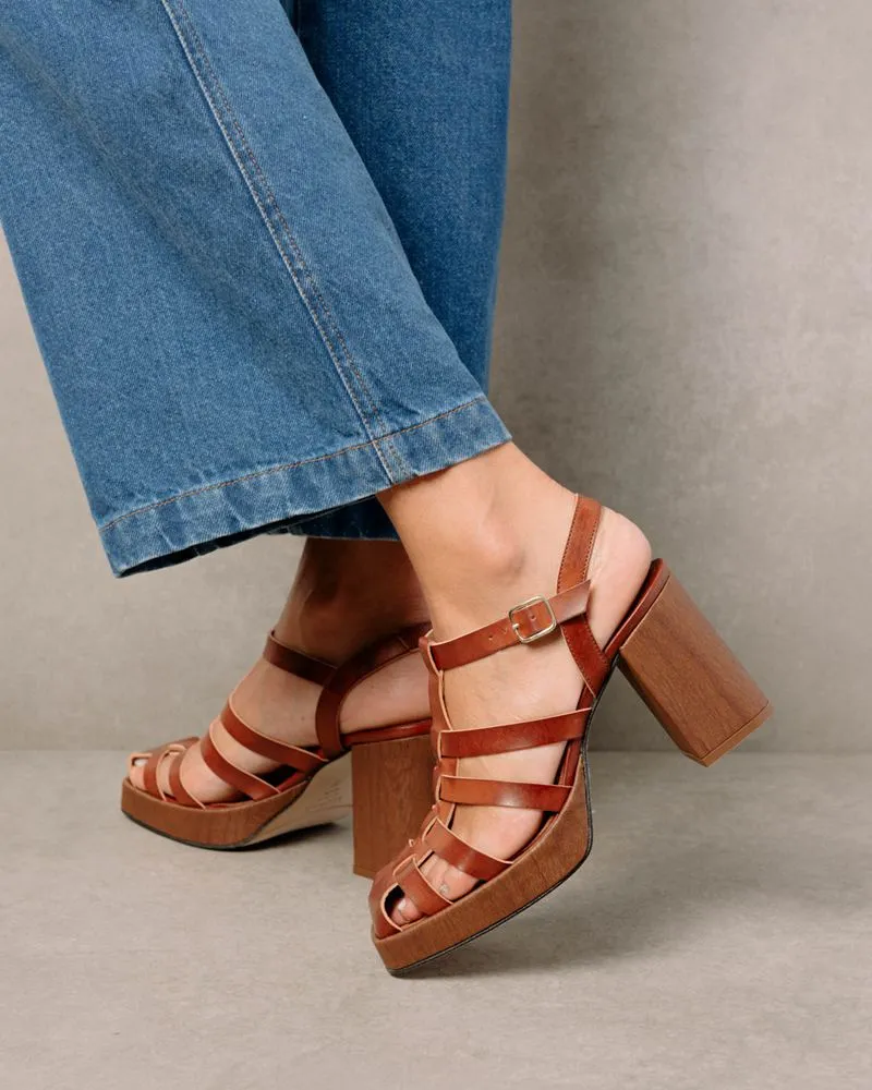 Mya Vegan Tan Leather Sandals