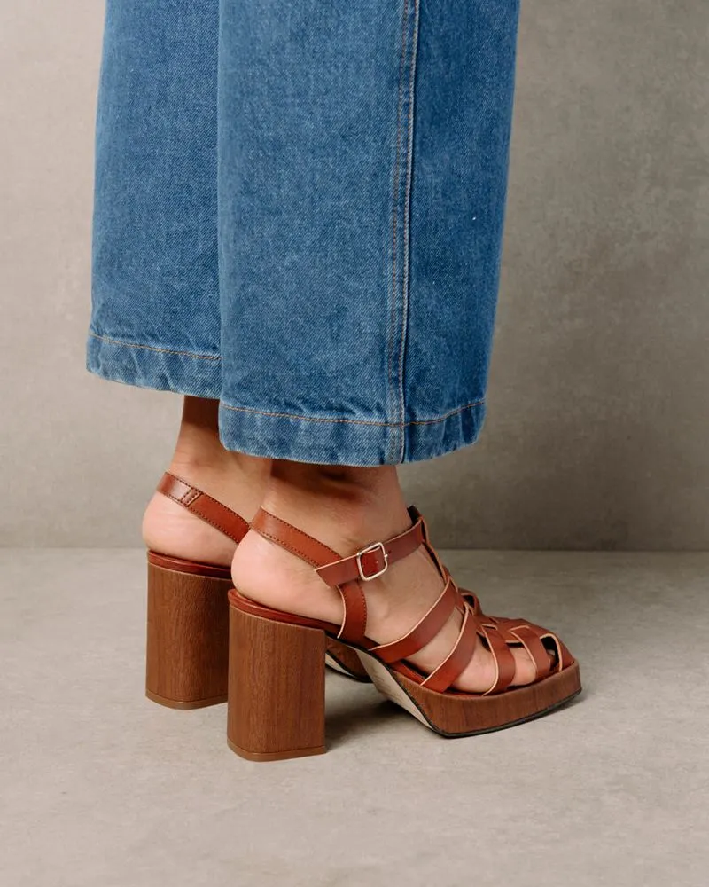 Mya Vegan Tan Leather Sandals