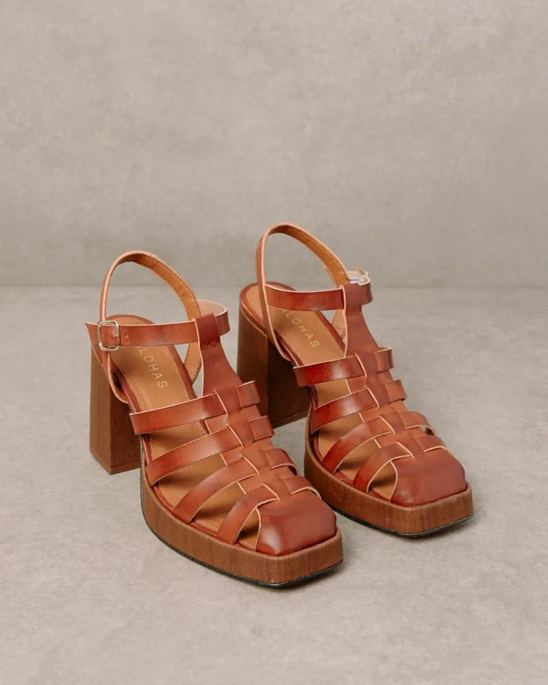 Mya Vegan Tan Leather Sandals