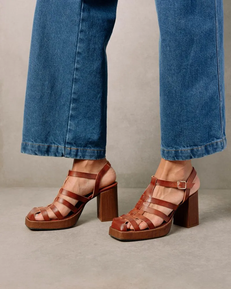 Mya Vegan Tan Leather Sandals