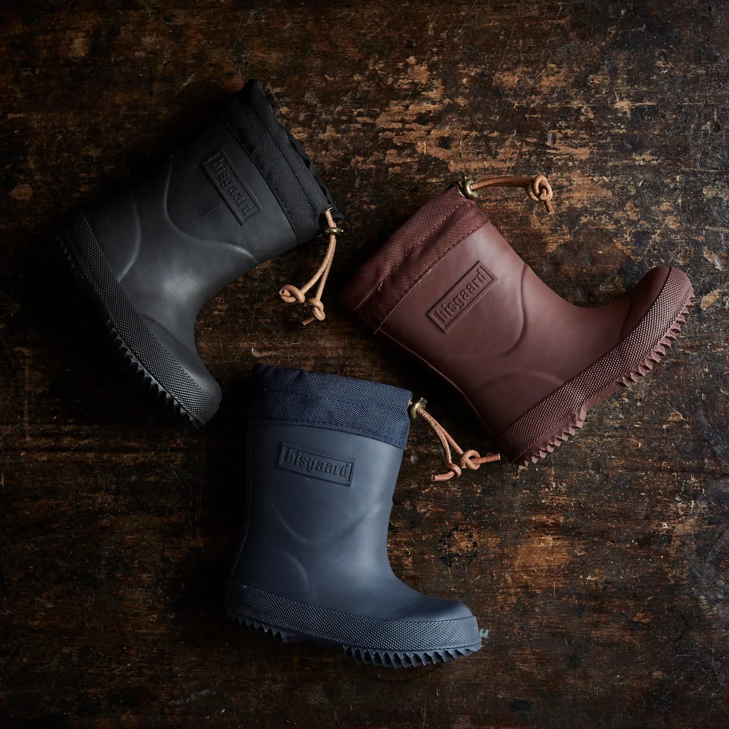 Natural Rubber Wool Lined Boots - Blue
