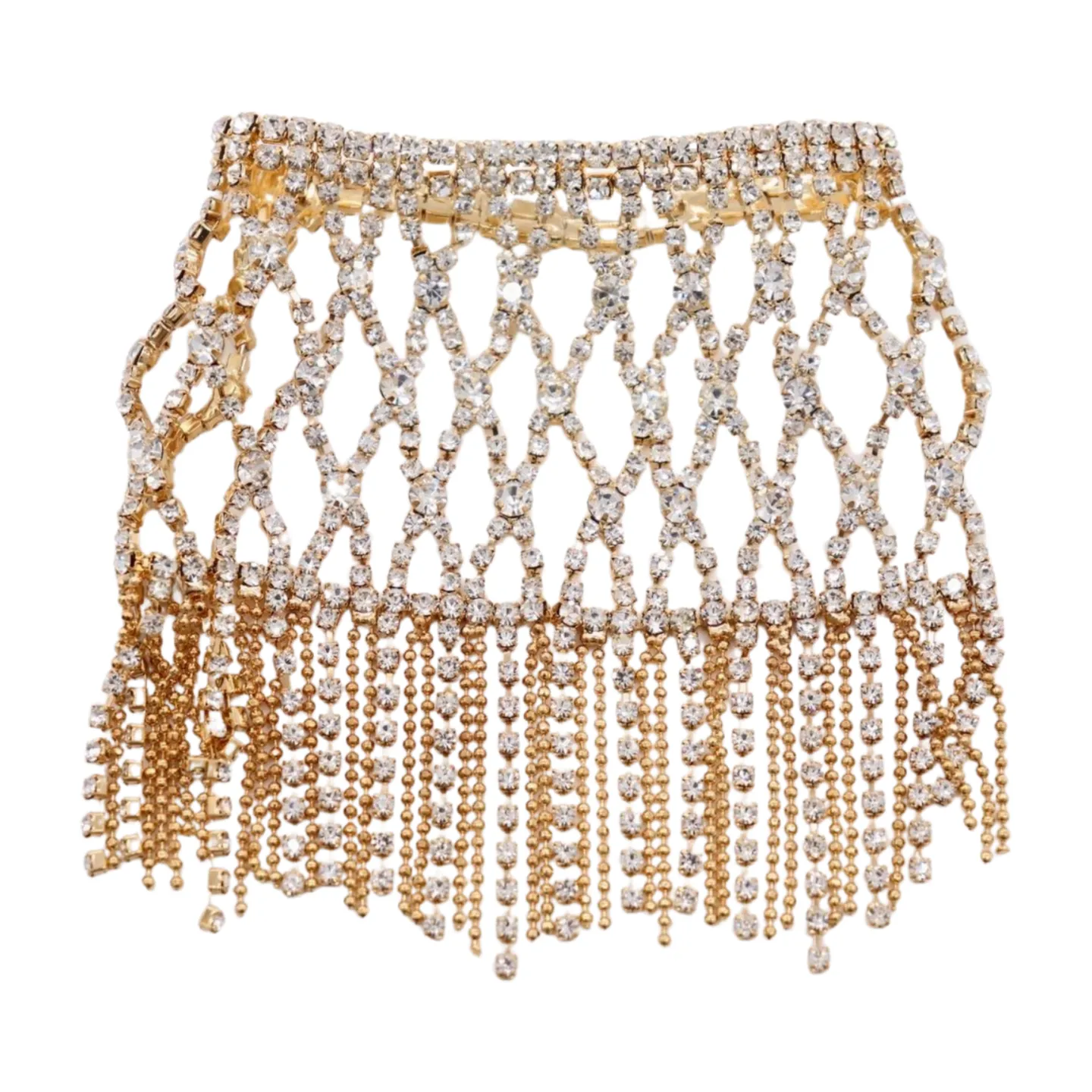 New Women Gold Metal Tassel Fringes Upper Arm Bracelet Elastic Band Silver Bling
