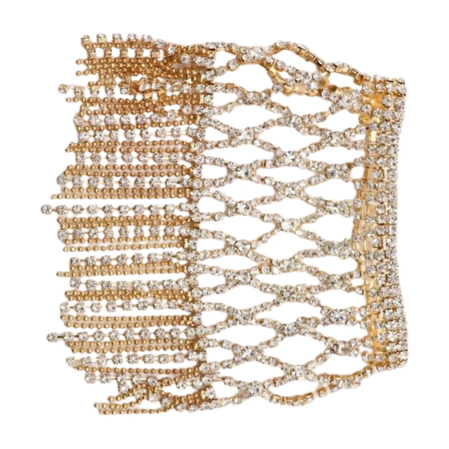 New Women Gold Metal Tassel Fringes Upper Arm Bracelet Elastic Band Silver Bling