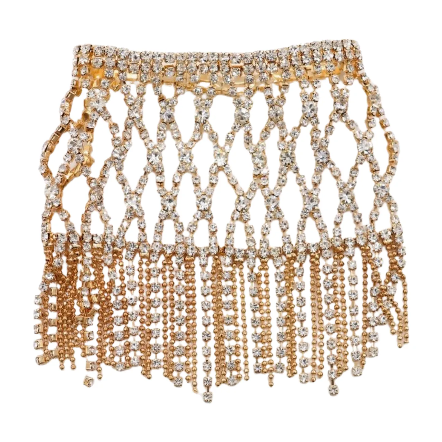 New Women Gold Metal Tassel Fringes Upper Arm Bracelet Elastic Band Silver Bling