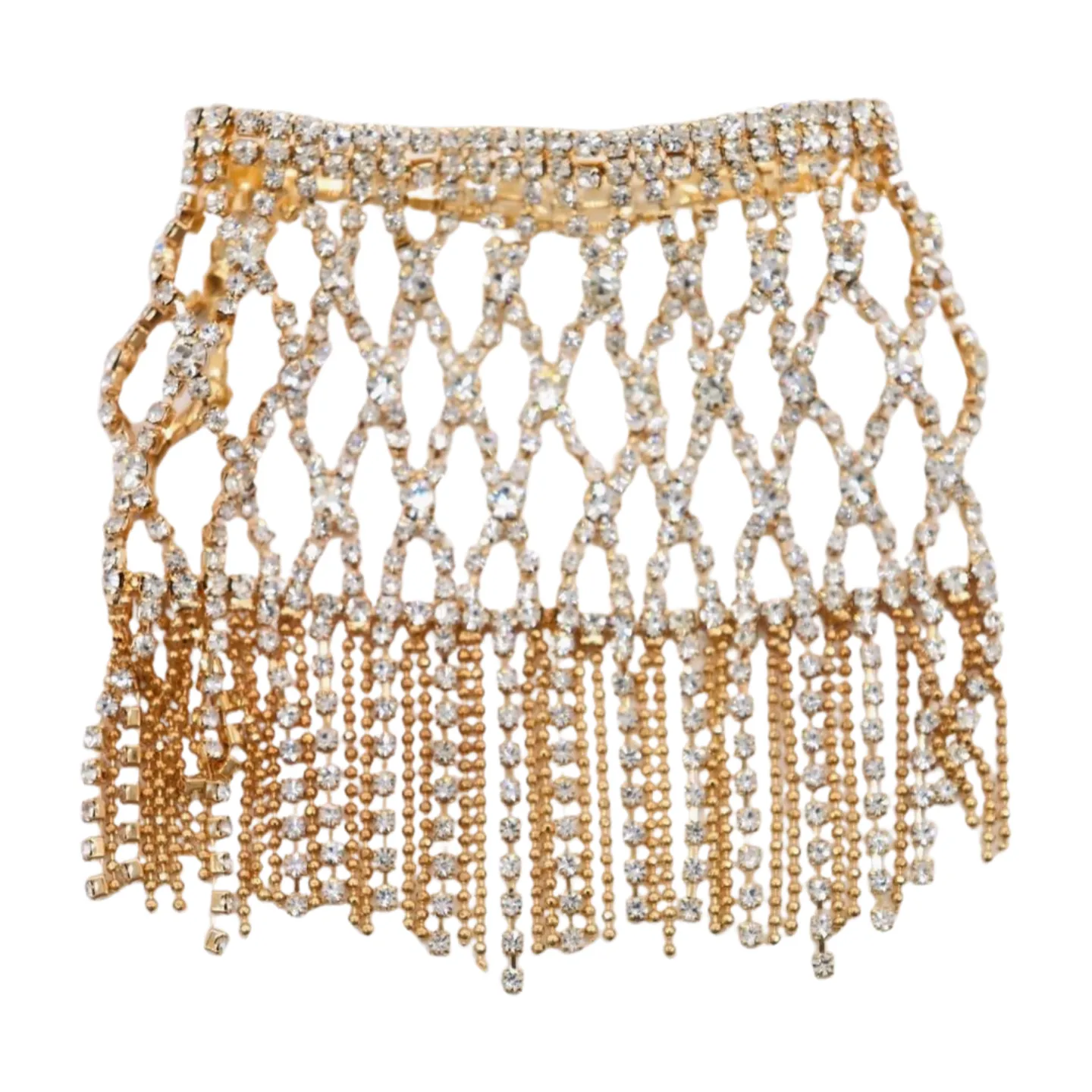 New Women Gold Metal Tassel Fringes Upper Arm Bracelet Elastic Band Silver Bling