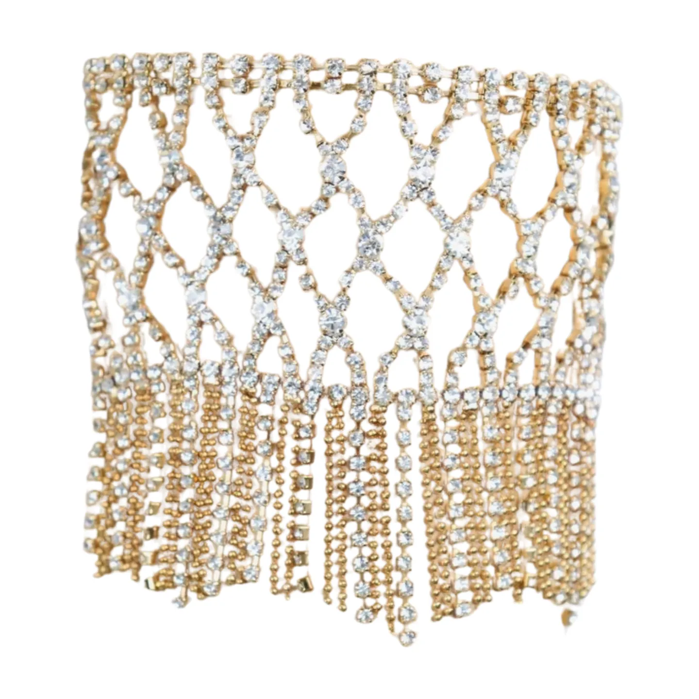 New Women Gold Metal Tassel Fringes Upper Arm Bracelet Elastic Band Silver Bling