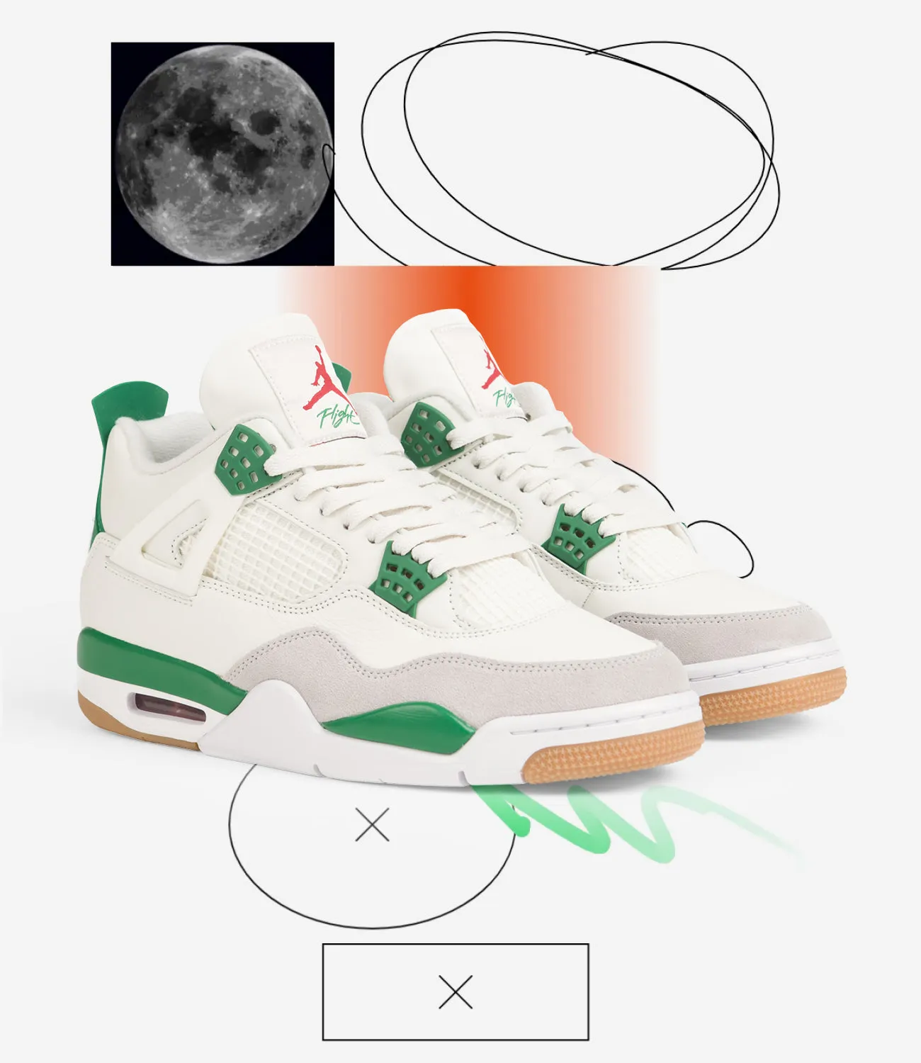 Nike SB x Air Jordan 4 Shoes - Sail / White - Pine Green - Neutral Grey