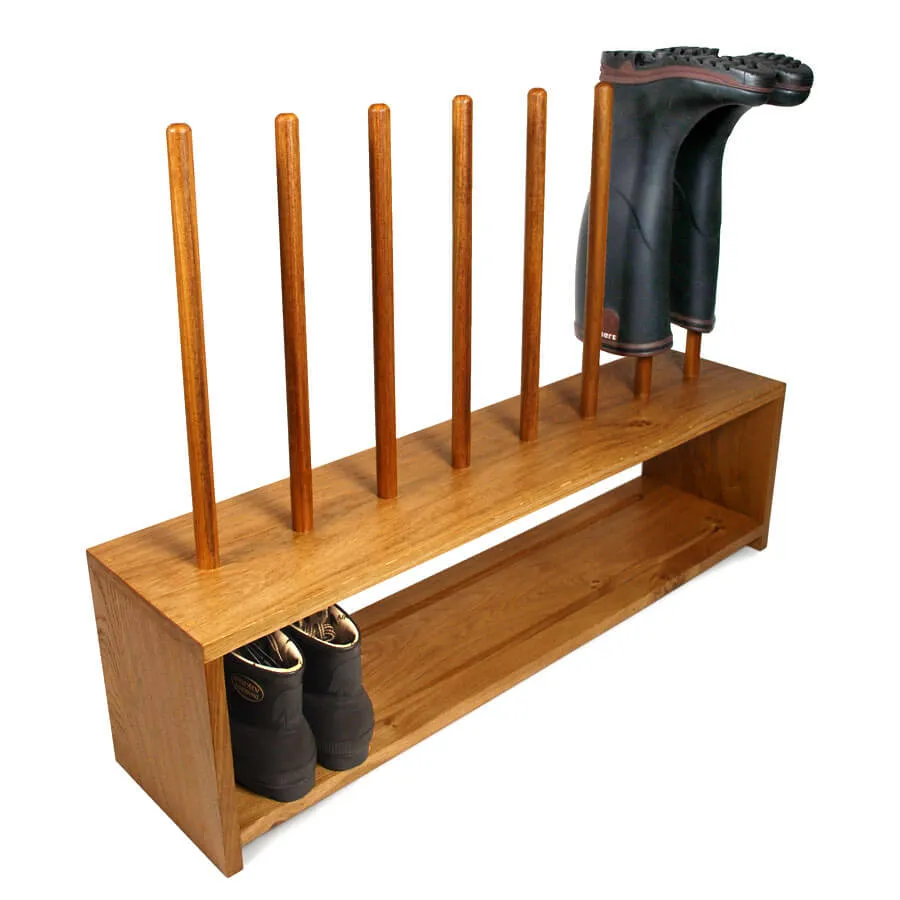 Oak Wellington and Shoe Rack (4 pair)