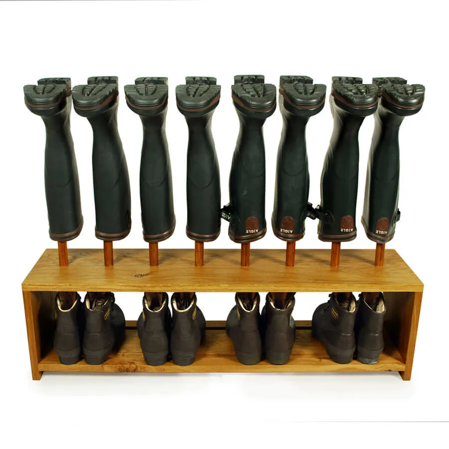 Oak Wellington and Shoe Rack (4 pair)