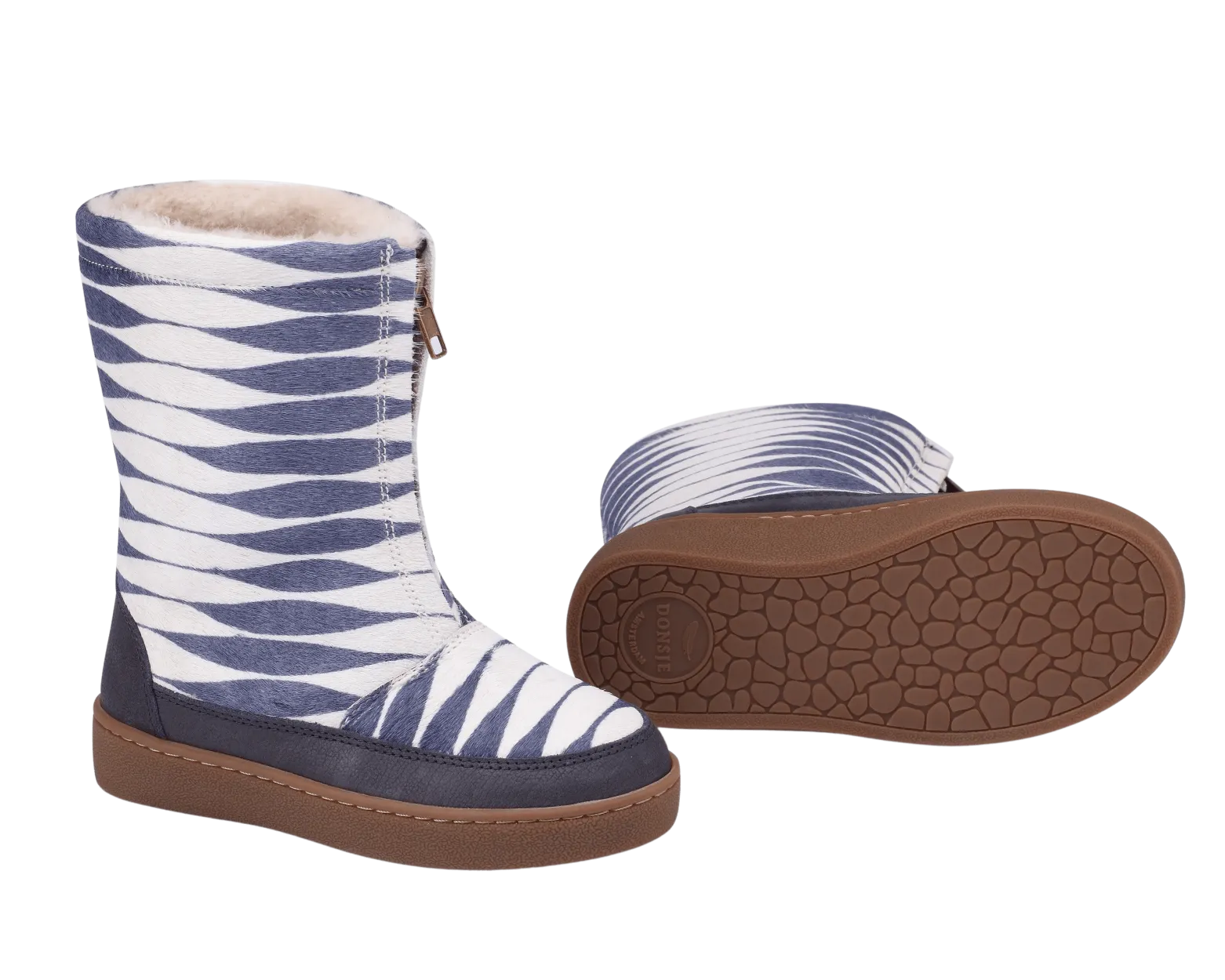 Ofili Boots | Blue Striped Cow Hair