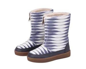 Ofili Boots | Blue Striped Cow Hair