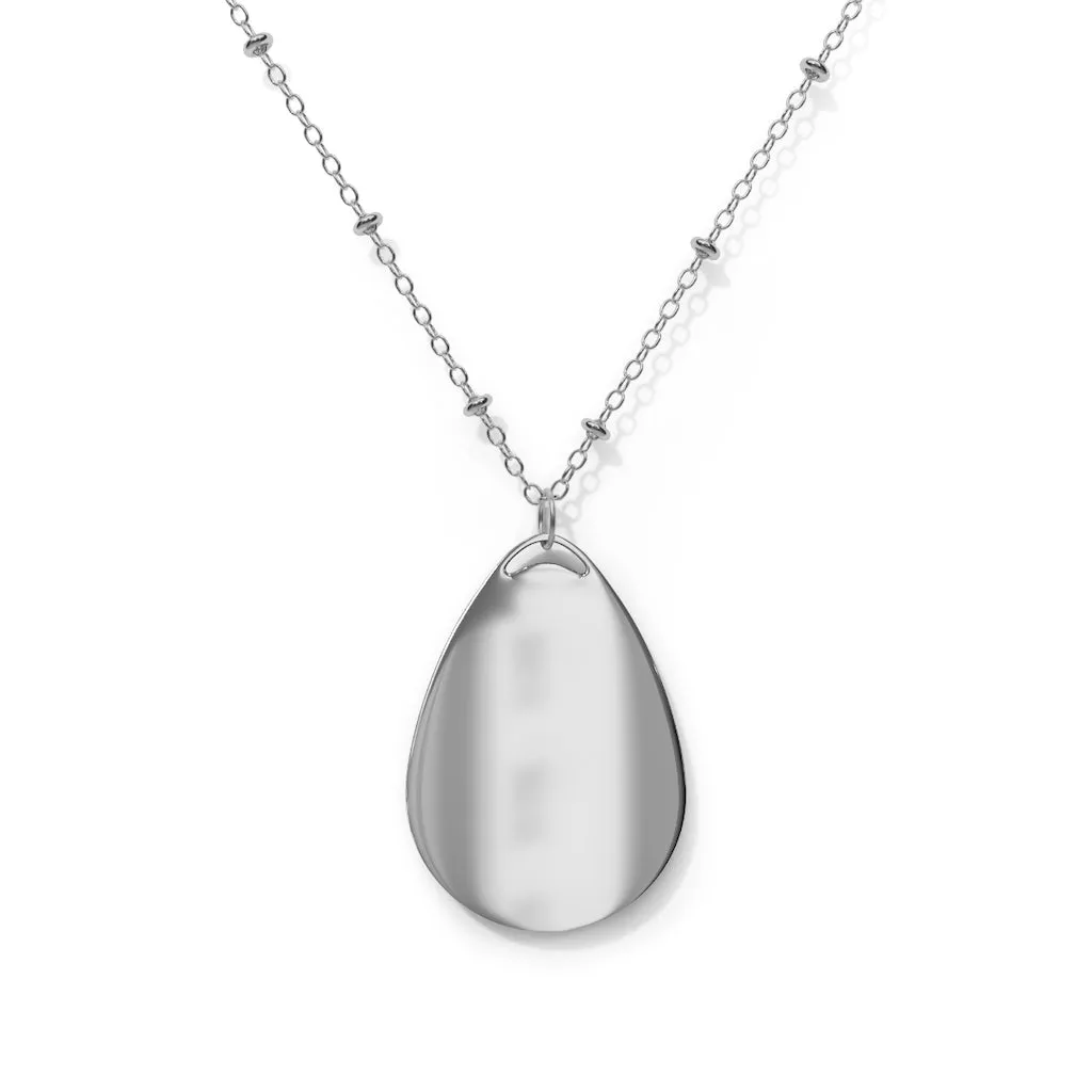 Oval Necklace 'Green crystals shoes'