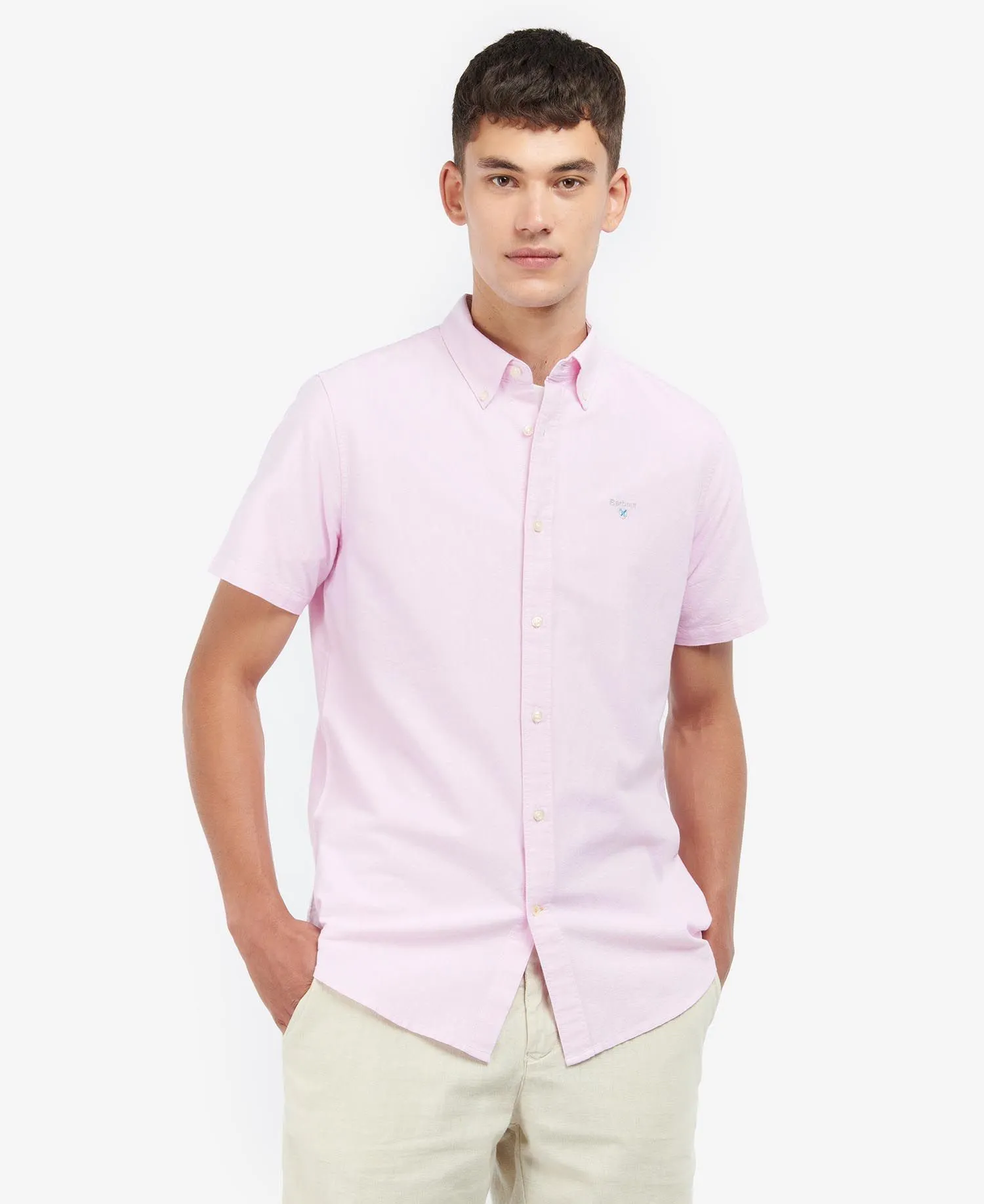 Oxford Short Sleeve Tailored Shirt in Classic Pink